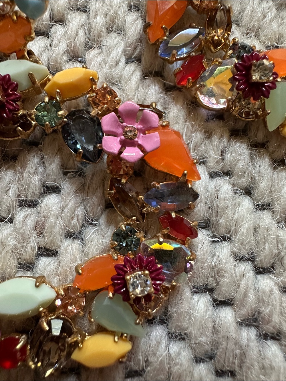 Multicolor Floral Statement Hoop Earrings - Women Jewelry - Picture 2 of 5